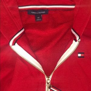 Red zip up hoodie